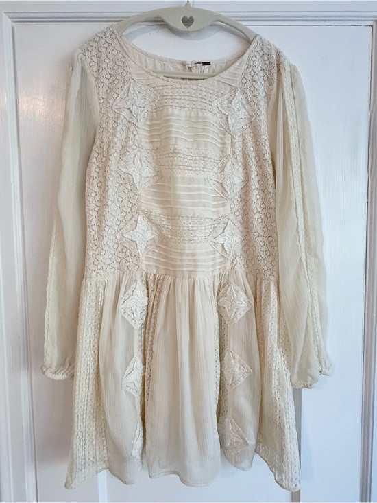 Free People Dresses & Skirts - Free People Made To Love White Boho Babydoll Mini Dress